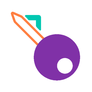 Icon showing a purple key