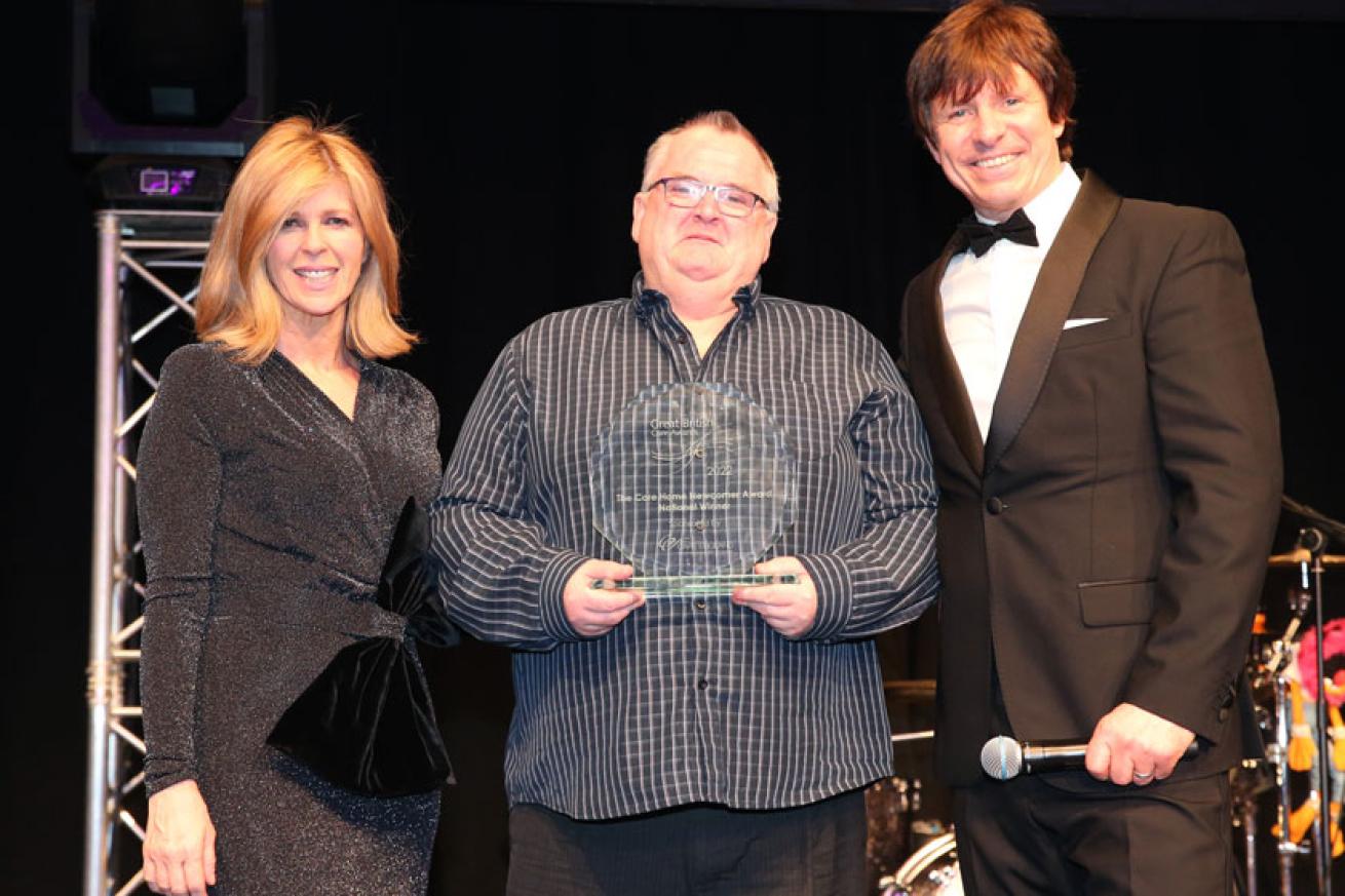 Care Newcomer award winner with broadcaster Kate Garraway and presenter, Steve Walls
