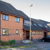Multi elevation building design, fluctuating between two storey and single storey property with multiple entry points for all accessibility needs. Sycamore Court provides personal care for adults with a range of learning disabilities.