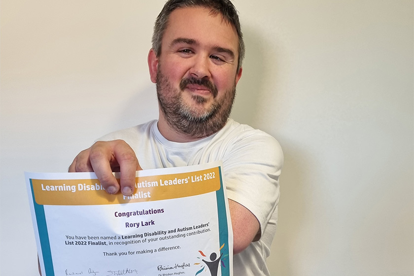 A martial artist from at Sanctuary Supported Living’s award-winning disability service, Clover Court A martial artist from Sanctuary Supported Living’s award-winning disability service, Clover Court, proudly holds out his certificate