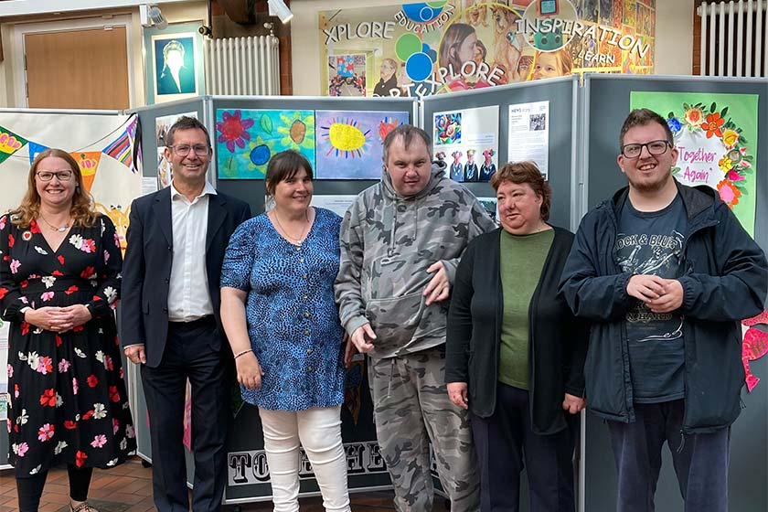 Together Again art exhibition launch with Artist Claire Taylor, Mayor Andy Abrahams and Corner House residents Together Again art exhibition launch with Artist Claire Taylor, Mayor Andy Abrahams and Corner House residents