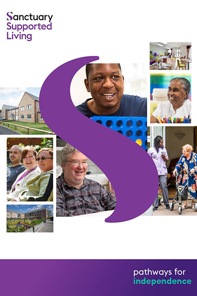 Photo showing the front cover of the About Us Sanctuary Supported Living document Sanctuary Supported Living About Us Document Front Cover