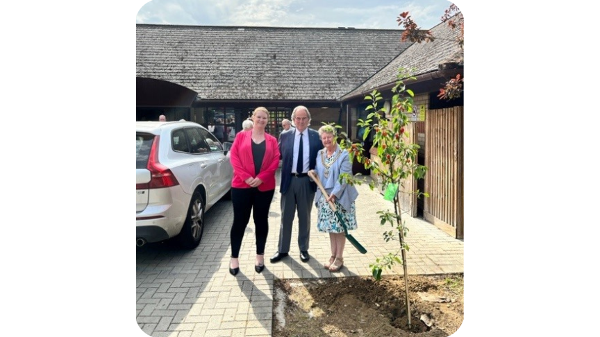 Sanctuary Supported Living Staff and Cllr Jean Butcher outside Sussex Avenue