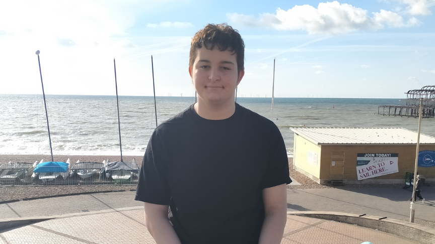 Brighton and Hove Foyer resident stood by the seafront