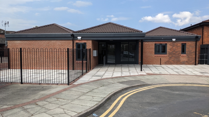 Exterior of Cardigan House, a single story modern looking building