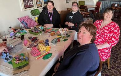 Residents at Corner House creating their artwork