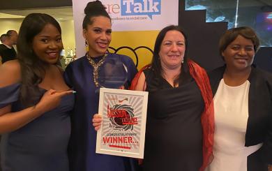 Lindi Urubusi celebrated the evening with her colleagues, Leila Obeng, Melanie Diji and Jet Lengalenga 