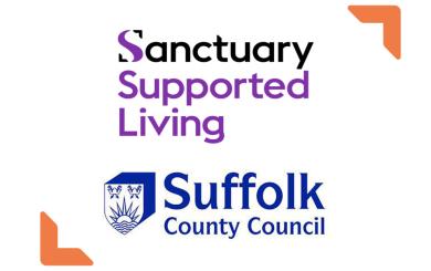 Sanctuary Supported Living and Suffolk County Council logos