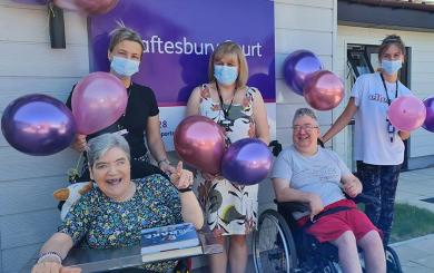 Shaftesbury Court staff and residents celebrate outstanding well led CQC report