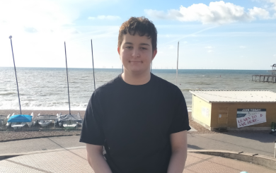 Brighton and Hove Foyer resident stood by the seafront