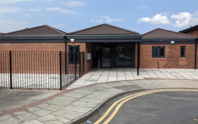 Exterior of Cardigan House, a single story modern looking building