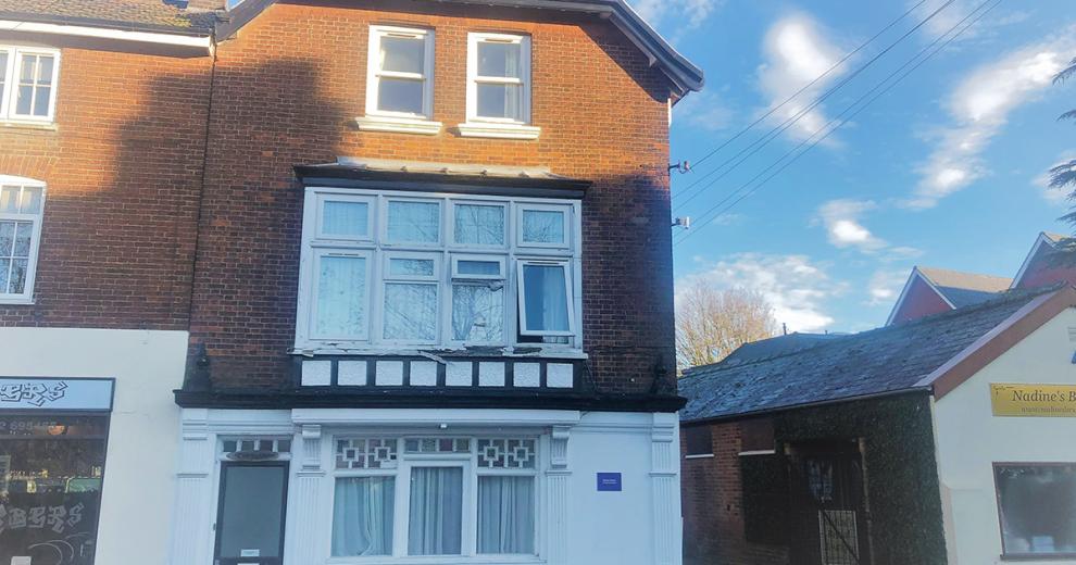Three storey, mismatched architecture styles at the supported housing property in Dereham.