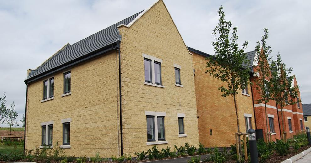 Contemporary stone and brick built properties split into apartments providing care and support for adults with learning disabilities.