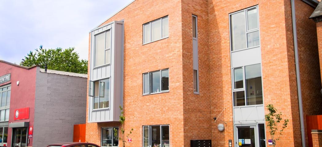 Ultramodern supported living facility consisting of 10 one-bed apartments at Red Coat Close.