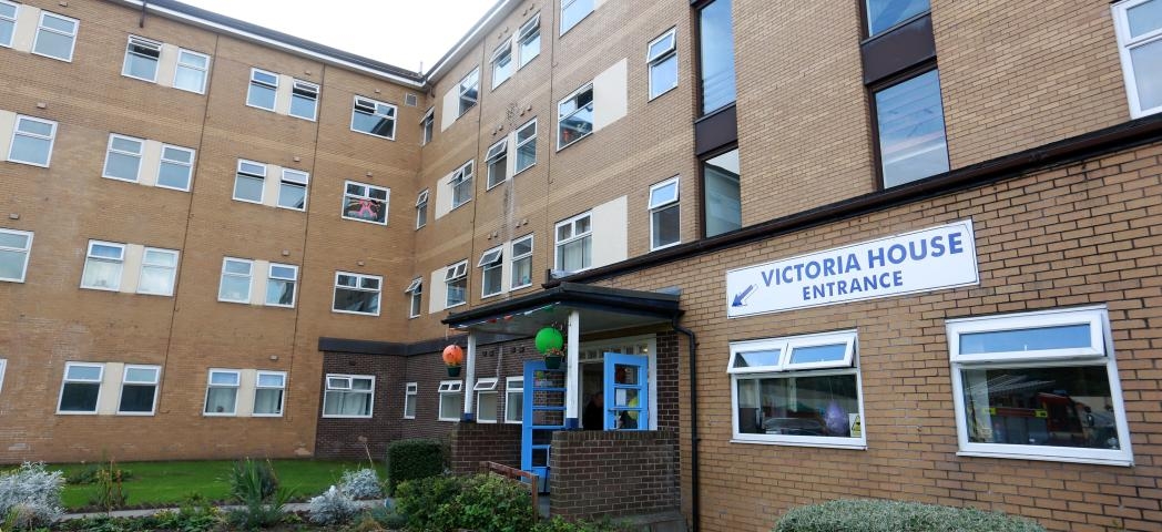 Four storey apartment building offering accommodation to adults that are homeless, experiencing housing related crisis or are in need of temporary housing and support at Victoria House.