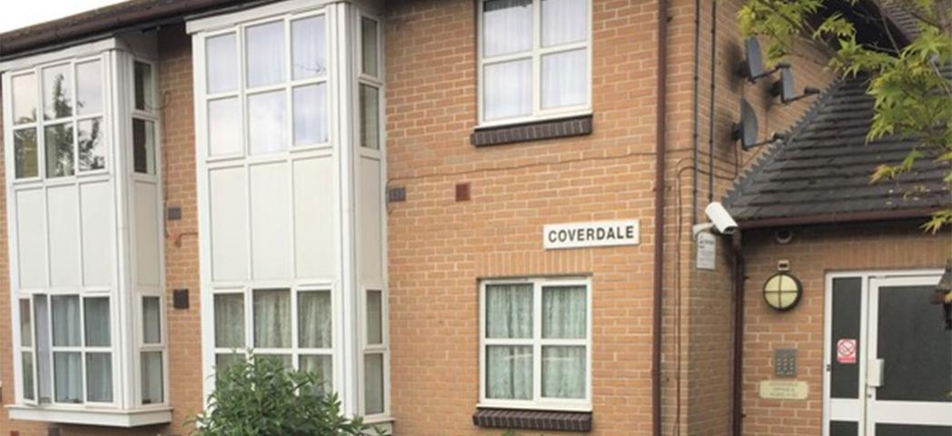 Brick built Coverdale and Freebournes Court residential building located in Witham, Essex.