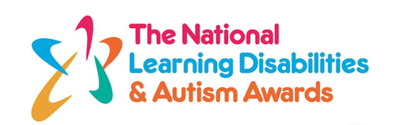 The National Learning Disabilities & Autism Awards logo in bright pink blue and orange