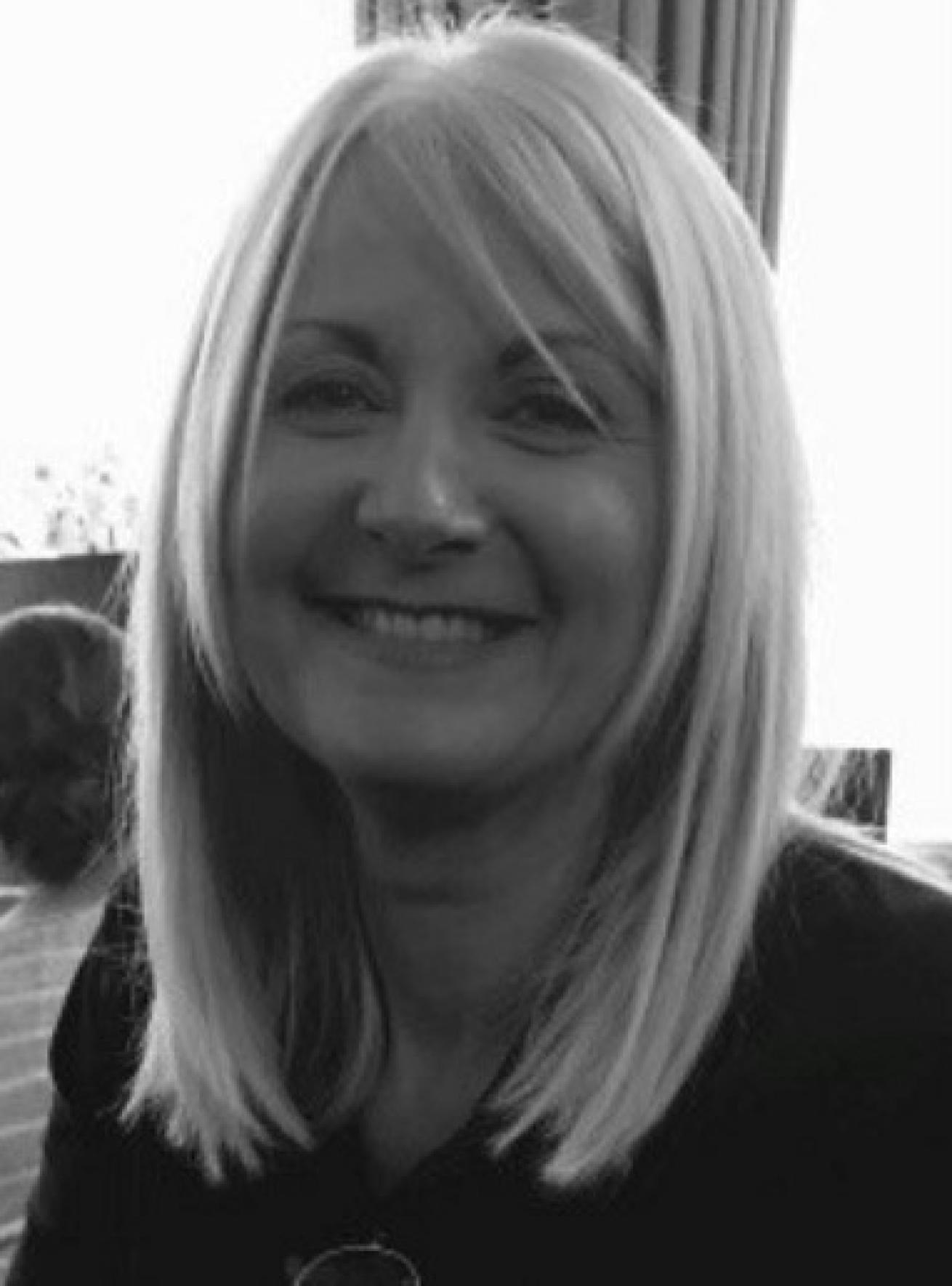 Black and white portrait photo of Amanda