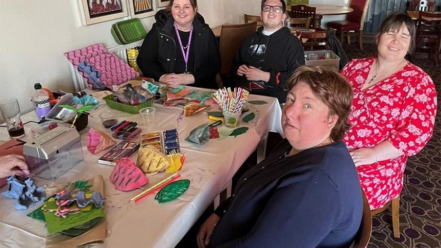 Residents at Corner House creating their artwork