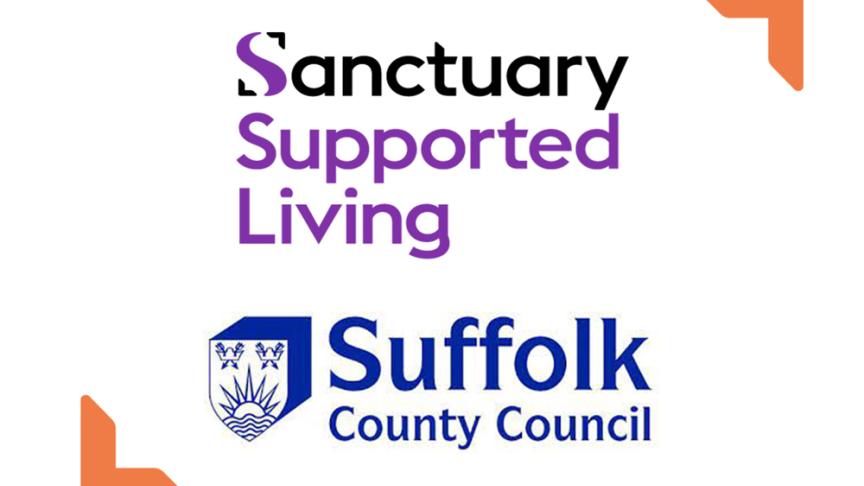 Sanctuary Supported Living and Suffolk County Council logos