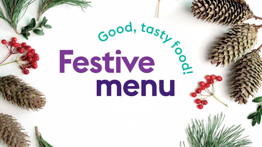Sanctuary Supported Living Festive Menu Graphic With Christmas Scene