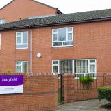 Sturdy newly built residential care facility in Swindon. The inviting exterior consists of secured gated garden area and built in archway leading through the length of the property. 